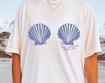 Benutzerdefinierte Strand Bachelorette Komfort Farben Shirt, Meerjungfrau Braut Braut Outfit, letzter Toast an der Küste, Küsten Junggesellinnenabschied T-Shirt