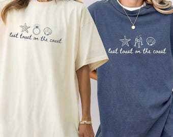 Last Toast on the Coast Bachelorette Shirt, Personalized Seashell Tshirt, Custom Beach Bachelorette Party Shirt, Last Splash Tee