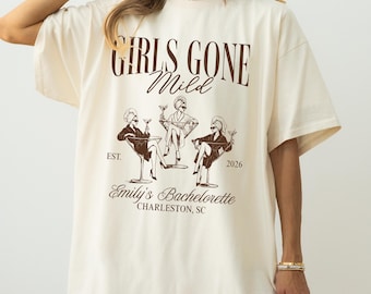 Girls Gone Mild Shirt, Retro Bachelorette Tee, Custom Bach Party Shirt, Martini Girls Trip Shirt, Bridal Weekend Gift, Birthday Weekend Trip