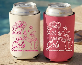 Custom Western Bachelorette Can Coolers, Personalized Cowgirl Can Sleeves, Last Rodeo Party Favors, Bridesmaid Gifts, Western Bach Party