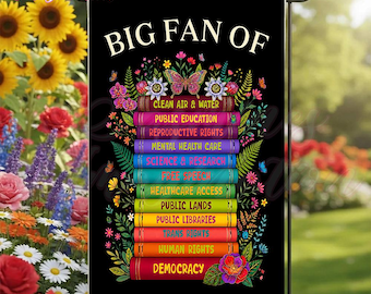 Social Justice Garden Flag, Progressive Book Stack Flag, Floral Yard Decor, Justice Garden Decoration  LT0072
