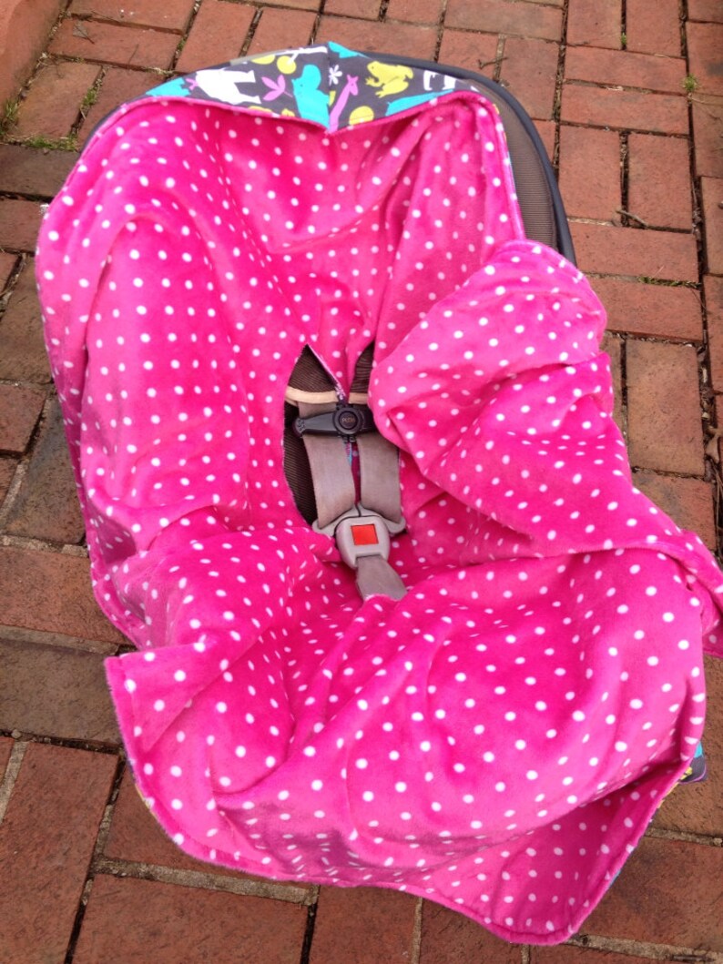Hooded infant car seat blanket MINKY Etsy