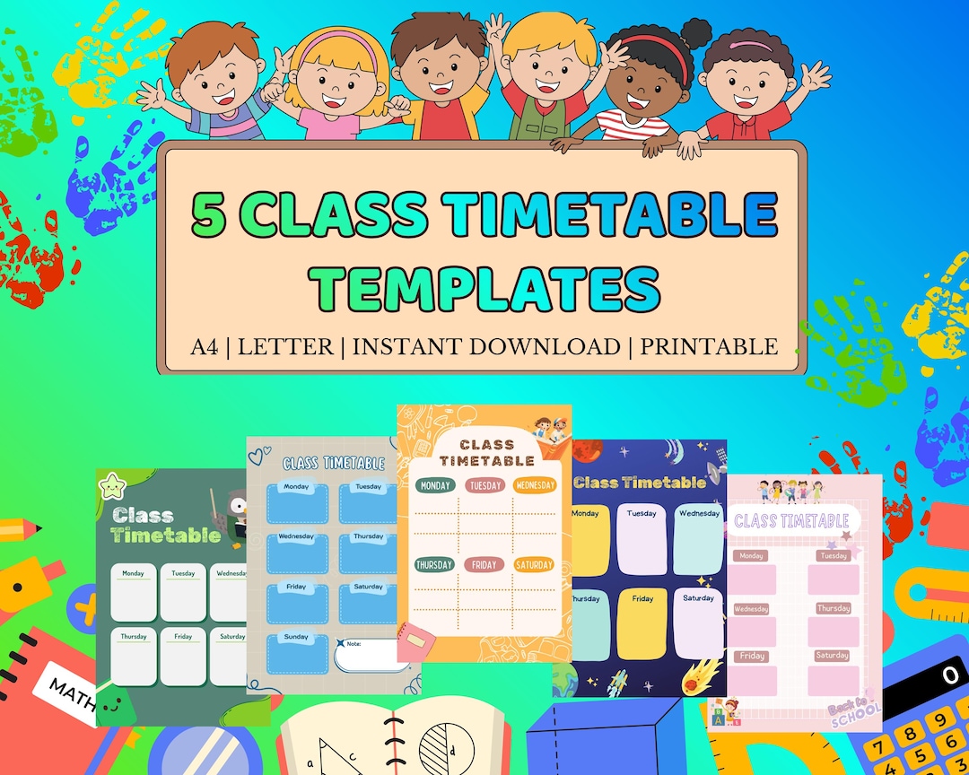 Class Timetable Templates – 5 Designs | School Schedule Planner ...