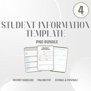 Student Information Template | Academic Success Roadmap Blueprint | Classroom Management Audit System | PDF PNG School Organization Kit Log
