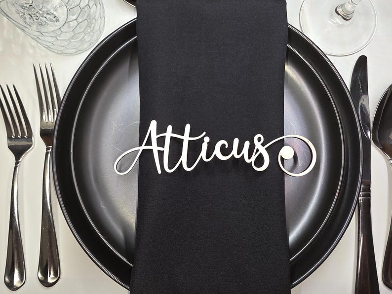 Personalized Wood Acrylic Name Place Cards: Laser Cut Wedding Table ...