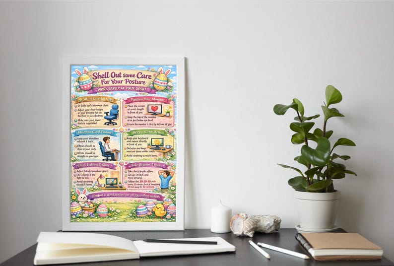 Easter Desk Posture Safety Poster | Ergonomic Workspace Printable ...