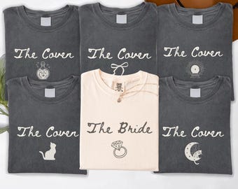 Comfort Colors Witchy vrijgezellenfeestshirts, bijpassende T-shirts voor de bruid en de heksen, gotische cadeau-shirts voor de bruidsmeisjes