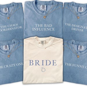Comfort Colors Funny Bachelorette Party Shirts, Bride Squad Matching Shirts, Personalized Bridal Party Tee, Girls Trip Weekend Outfit Set