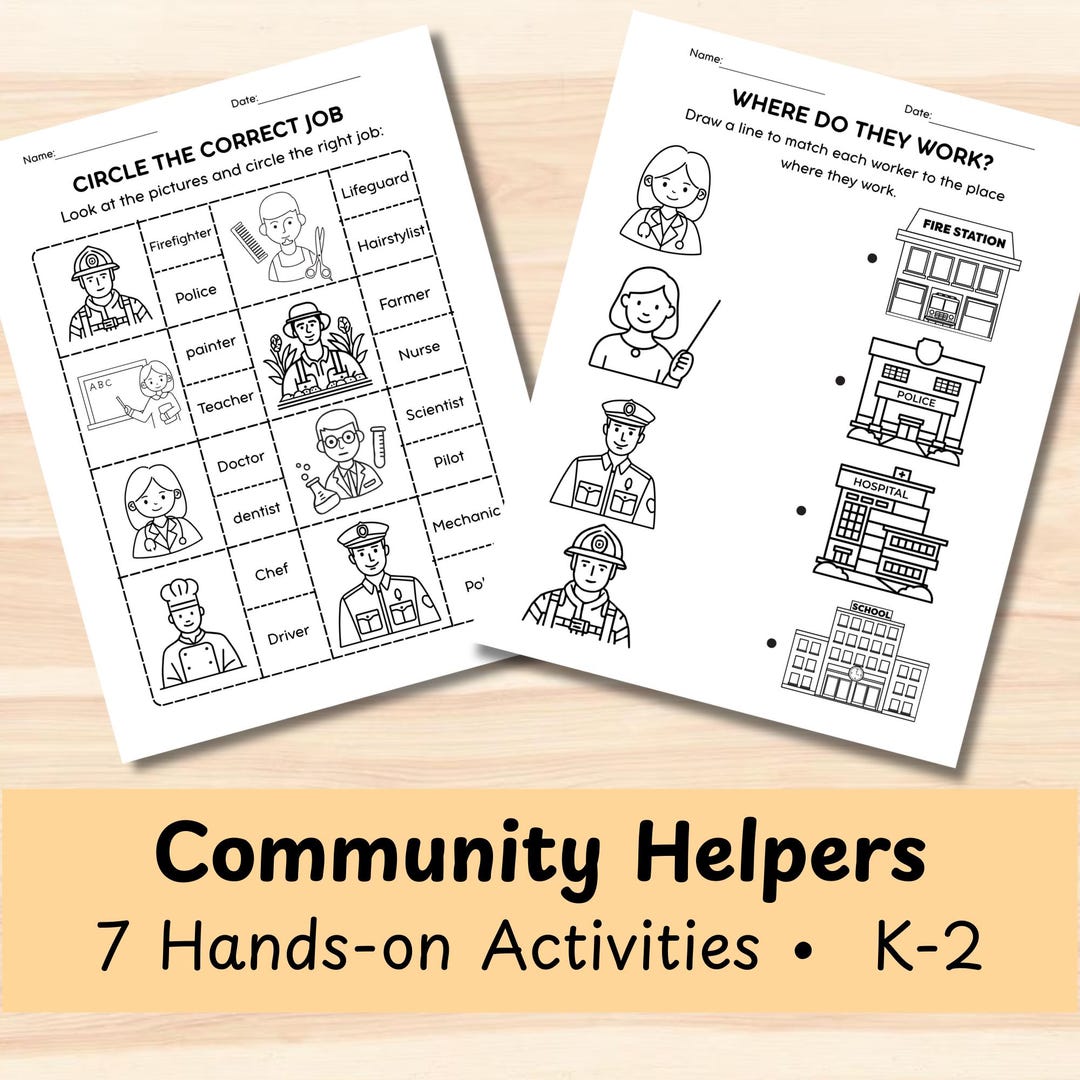 Community Helpers Worksheets | Social Studies K–2 Printable ...