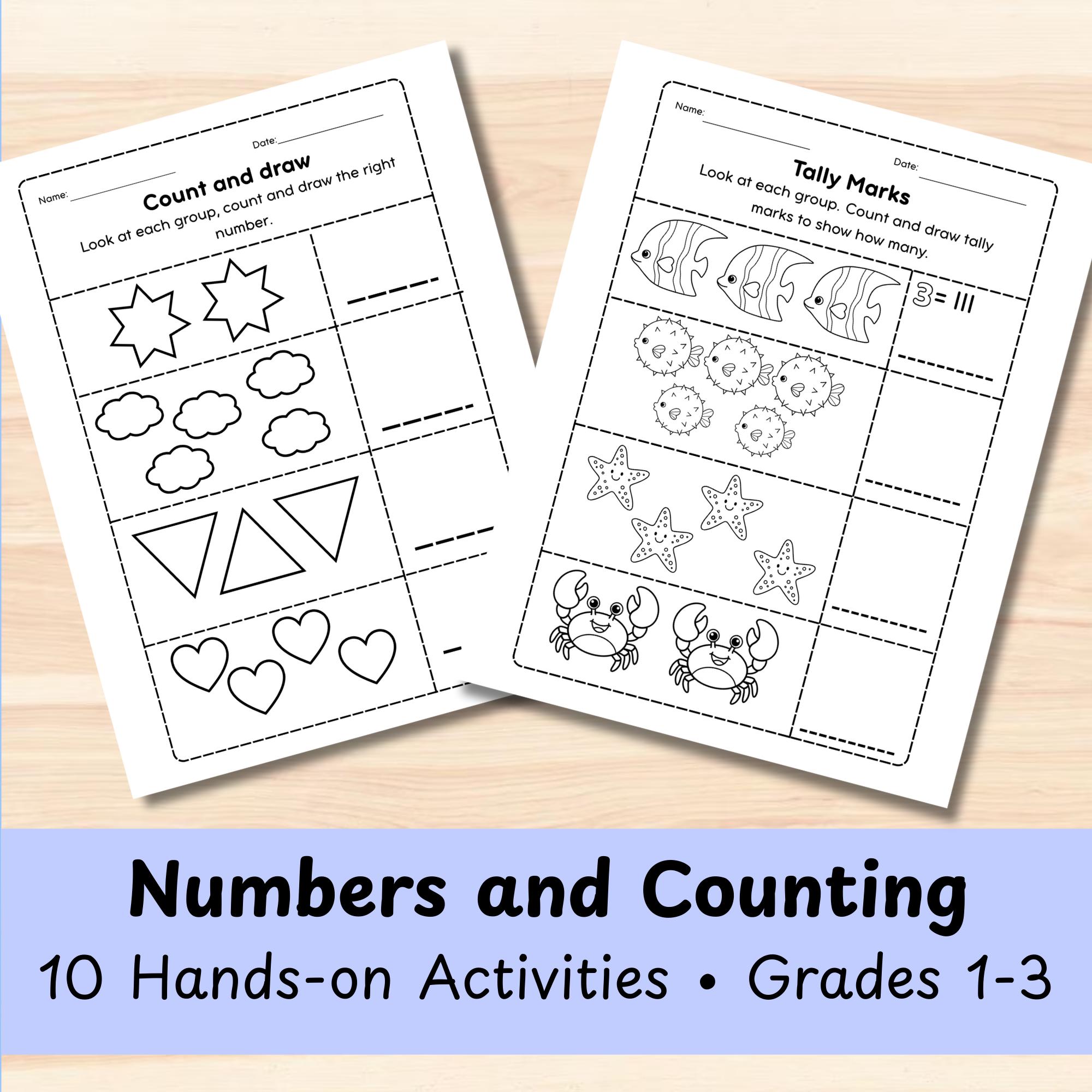 Numbers & Counting Worksheets – Early Math Skills, Grades 1-3 (PDF ...