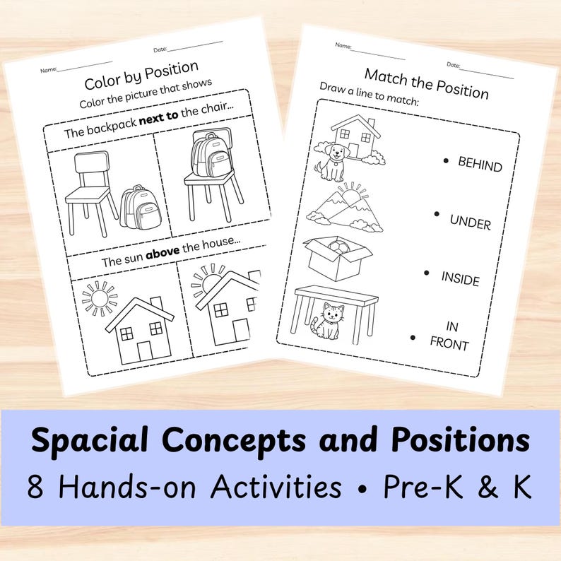 Positional Words Activities | Spatial Concepts Worksheets for Preschool ...