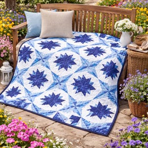 Celeste Galaxy Throw Quilt Pattern – Modern Star Patchwork (PDF Download)