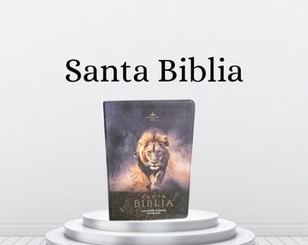 Santa Biblia Español tapa dura El León de Judá Letra Super Gigante 19 Puntos.