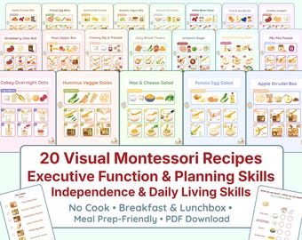 20 Recepten met Afbeeldingen voor Kinderen – Prikkelarme Ontbijt- en Lunchboxrecepten voor Actieplanning en Zelfstandigheid | Ergo en Montessori PDF