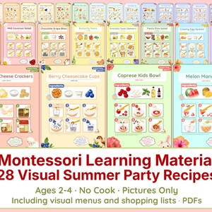 Przepisy na dania ze zdjęciami na letnią imprezę dla dzieci (2-4 lata) | 28 przepisów bez użycia kuchenki ani piekarnika | Materiały edukacyjne Montessori dla żłobków i rodziców