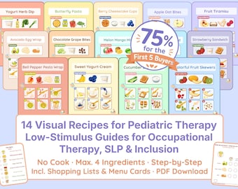 14 Visual Therapy Recipes | Pediatric Occupational Therapy Materials | Task Sequencing & Executive Function | Inclusive SLP Child Resources