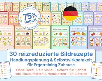 30 Picture Recipes for Children – Reduced-Stimulus Bundle – Action Planning, Independence, Frustration Tolerance, Self-Confidence | Ergo & Home