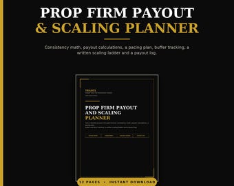 Prop Firm Payout Planner PDF | Funded Account Scaling & Consistency Tracker | Futures Trading Printable Worksheets