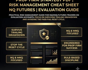 Prop Firm Strategy PDF | Risk Management Cheat Sheet | NQ Futures | Evaluation Guide