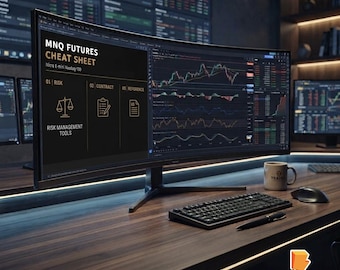 MNQ Futures Cheat Sheet, Micro E-mini Nasdaq 100 Position Sizing Matrix, A4 Trading PDF