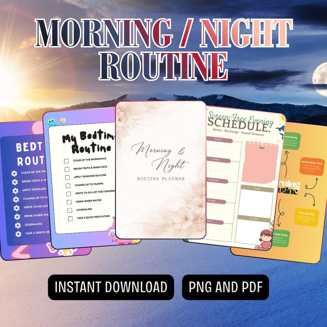 Routine Map Layout 2026 Morgen Nacht Routine Herausforderung Planer Tägliche Ritual Road ...