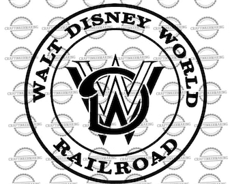 WDW Railroad Logo SVG | Classic Theme Park Inspired Train Badge | Laser Engraving & CNC File | Instant Download