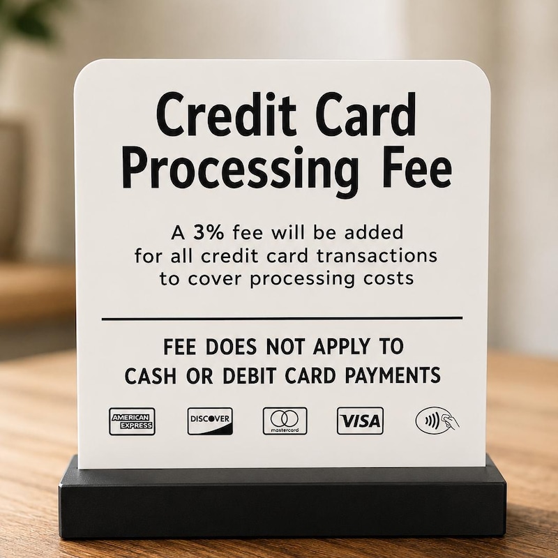Credit Card Surcharge Sign - Etsy