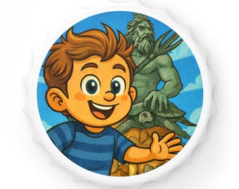 Flesopener met standbeeld van Neptunus | Strandthema Riptide Universe
