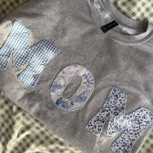 Custom Hand-Sewn Patchwork Appliqué Sweatshirt | Personalized name, Initial or Word | Heirloom Style Crewneck