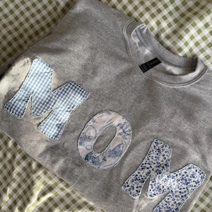 Custom Hand-Sewn Patchwork Appliqué Sweatshirt | Personalized Name, Initial or Word | Heirloom Style Crewneck