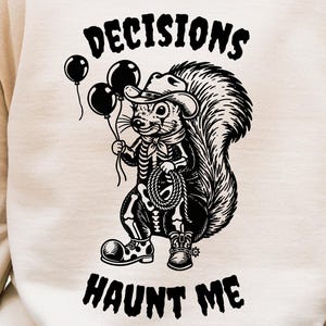 Halloween-shirt met eekhoornprint, spookachtig sweatshirt met ADHD-eekhoorn, grappig topje met eekhoornhumor.
