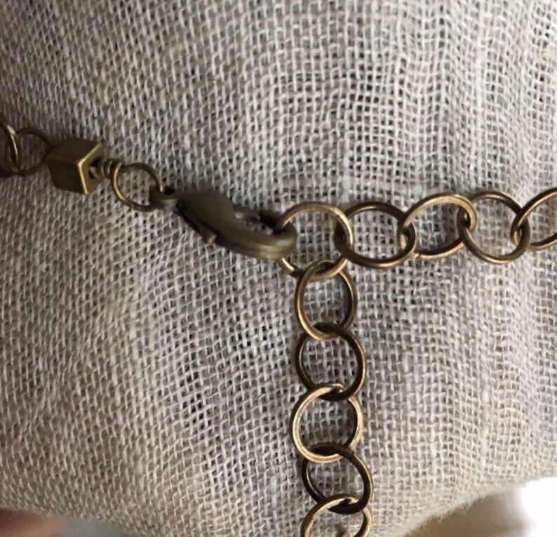 Antique Brass Necklace Adjustable Length Etsy