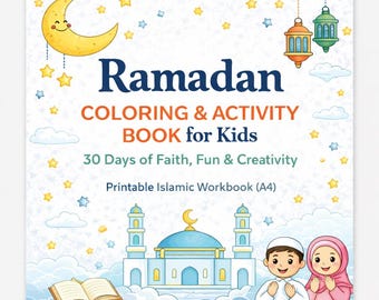 Ramadan Coloring Book for Kids Printable PDF | Islamic Activity Book | 17 Pages A4 | Eid Countdown | Muslim Kids Ramadan Printable