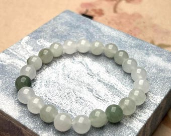 Pulsera de jade y seda Whispering Willow, cuentas de 8 mm