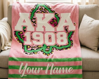 Personalized Alpha Kappa Alpha Blanket Soft Throw, Custom Name AKA Gift