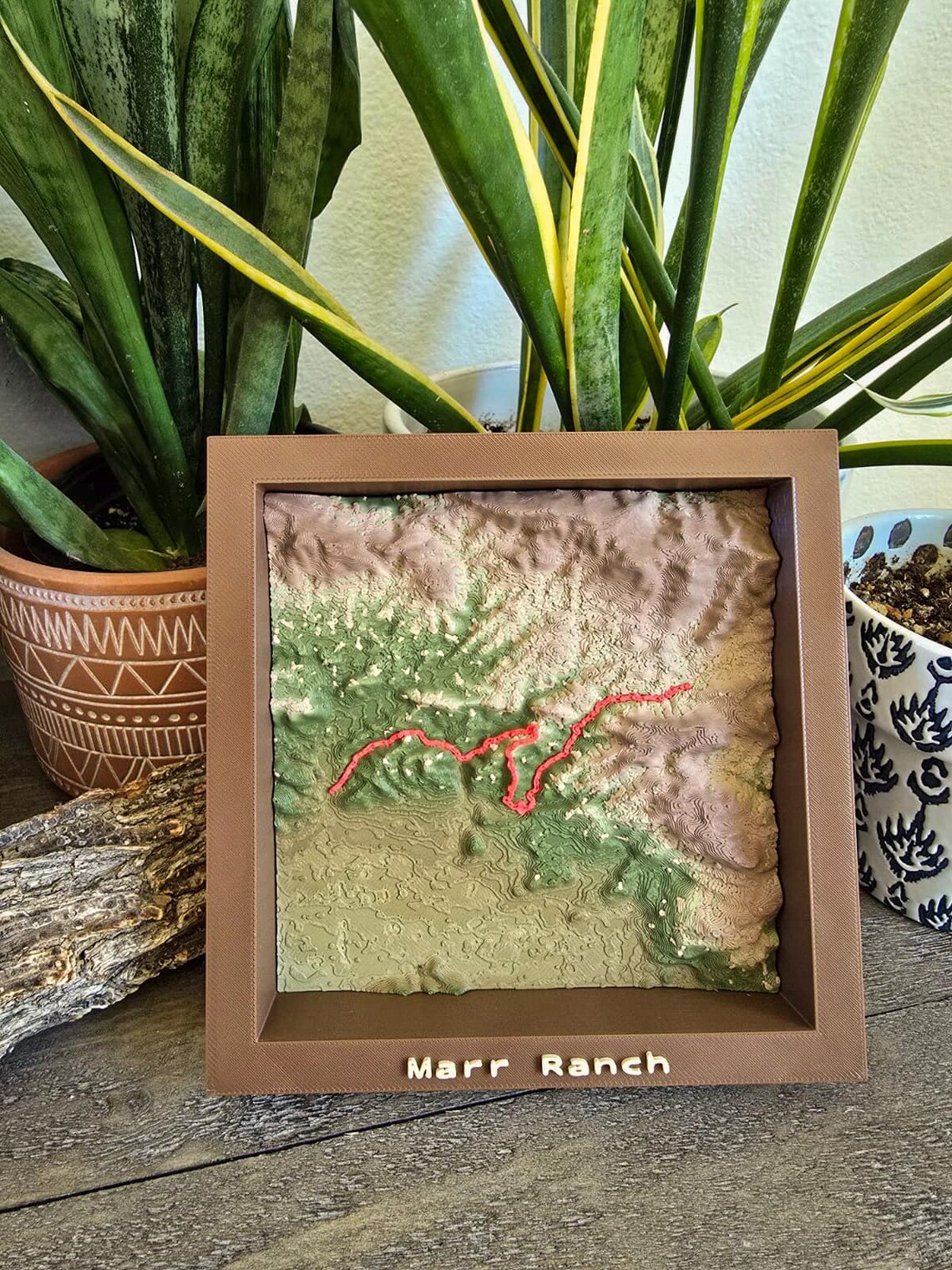 Topographic Map Frame Custom Topographic Trail Map | Framed 3D Terrain Art - Etsy