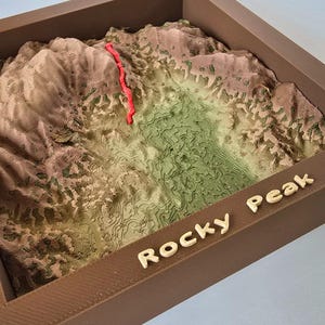 Custom Topographic Trail Map | Framed 3D Terrain Art