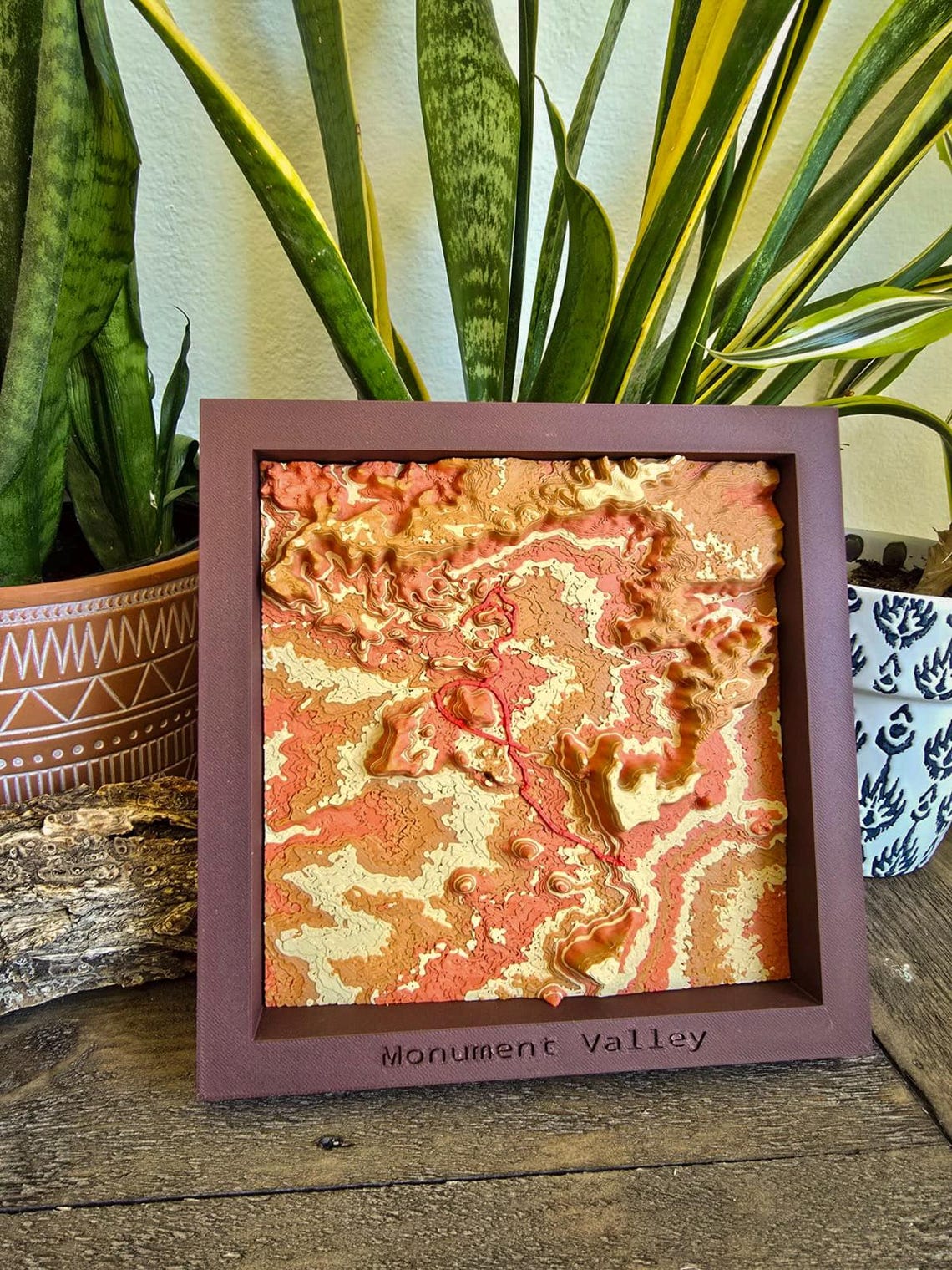 Topographic Map Frame Custom Topographic Trail Map | Framed 3D Terrain Art - Etsy