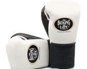 Custom "No Boxing No Life" Cowhide Leather Gloves – Personalized Training Gear