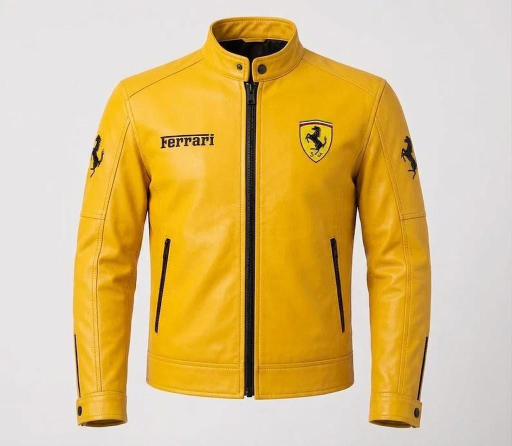 Yellow ferrari racing leather jacket - Etsy 日本