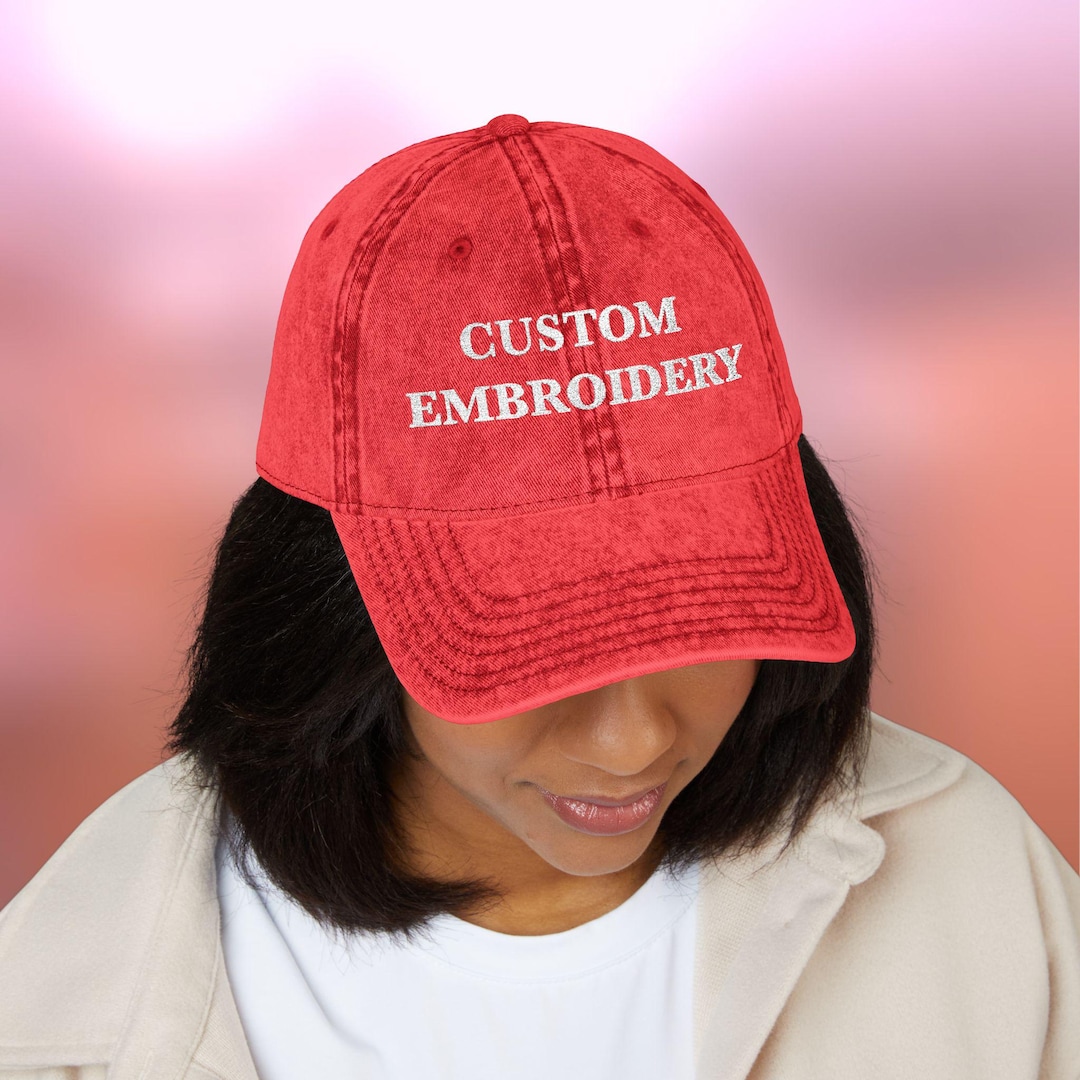 Custom Embroidery Vintage Cap | Personalized Baseball Cap ...