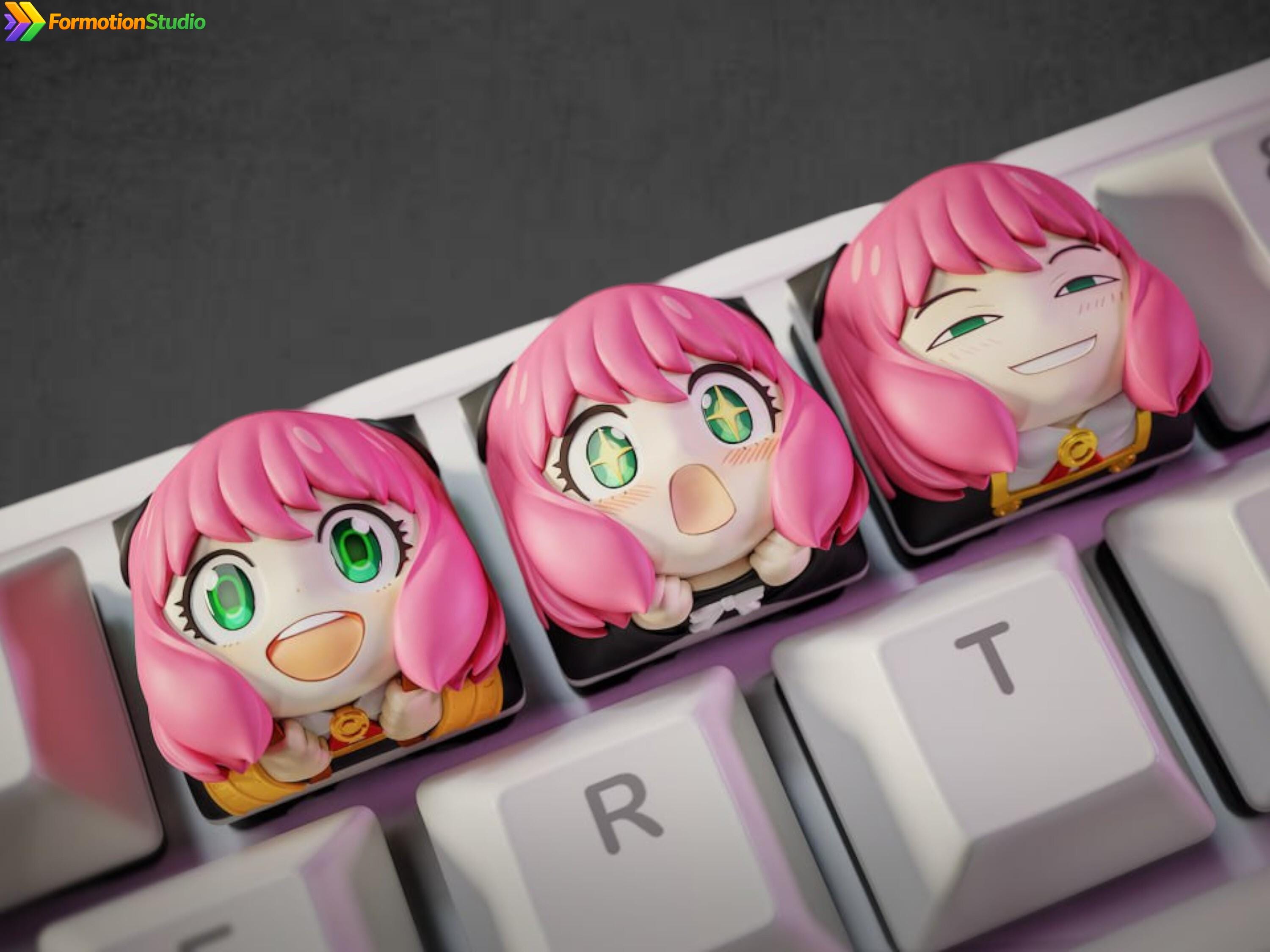 Anya 3 Keycaps STL, Cute Anime Keyboard Accessory Set, Chibi Style ...
