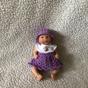Crochet Dress set for 6 inch doll