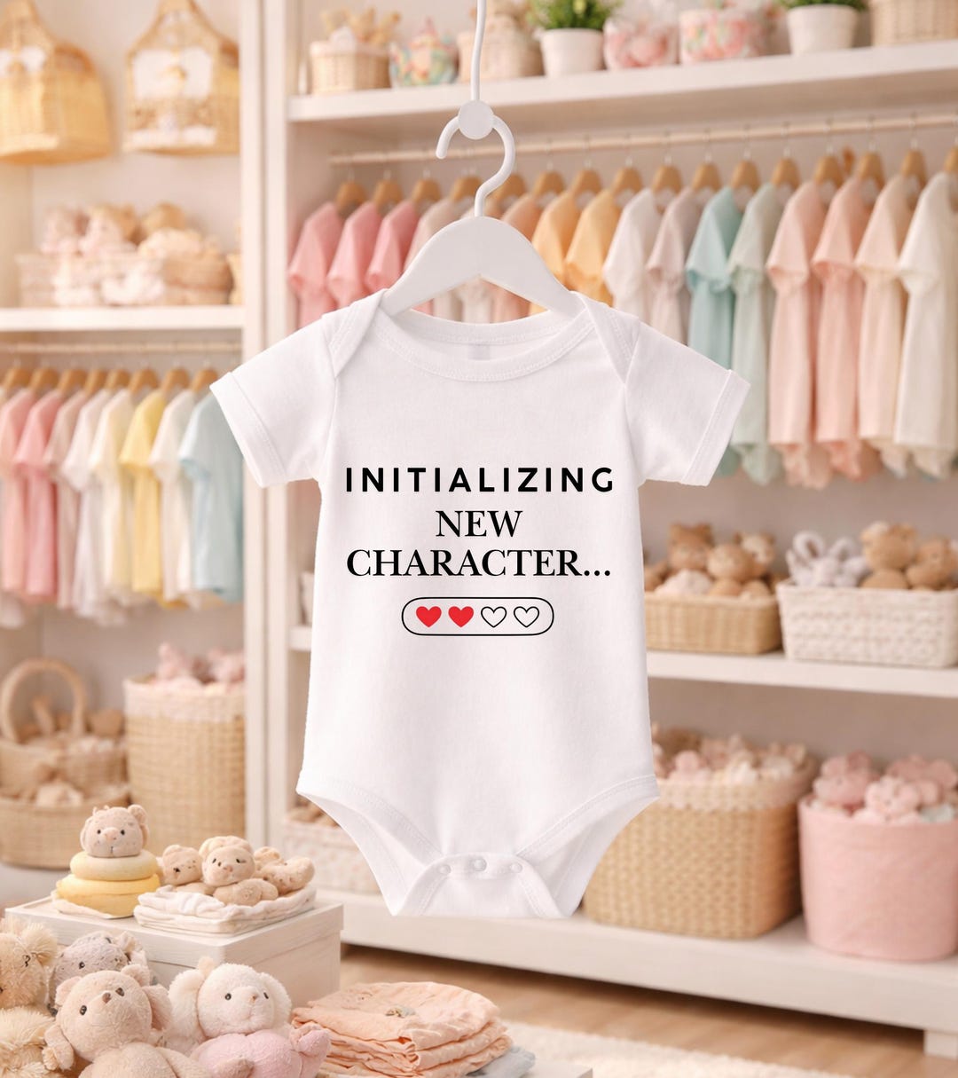 Initializing New Character Baby Bodysuit | Funny Gamer Onesie | Baby ...