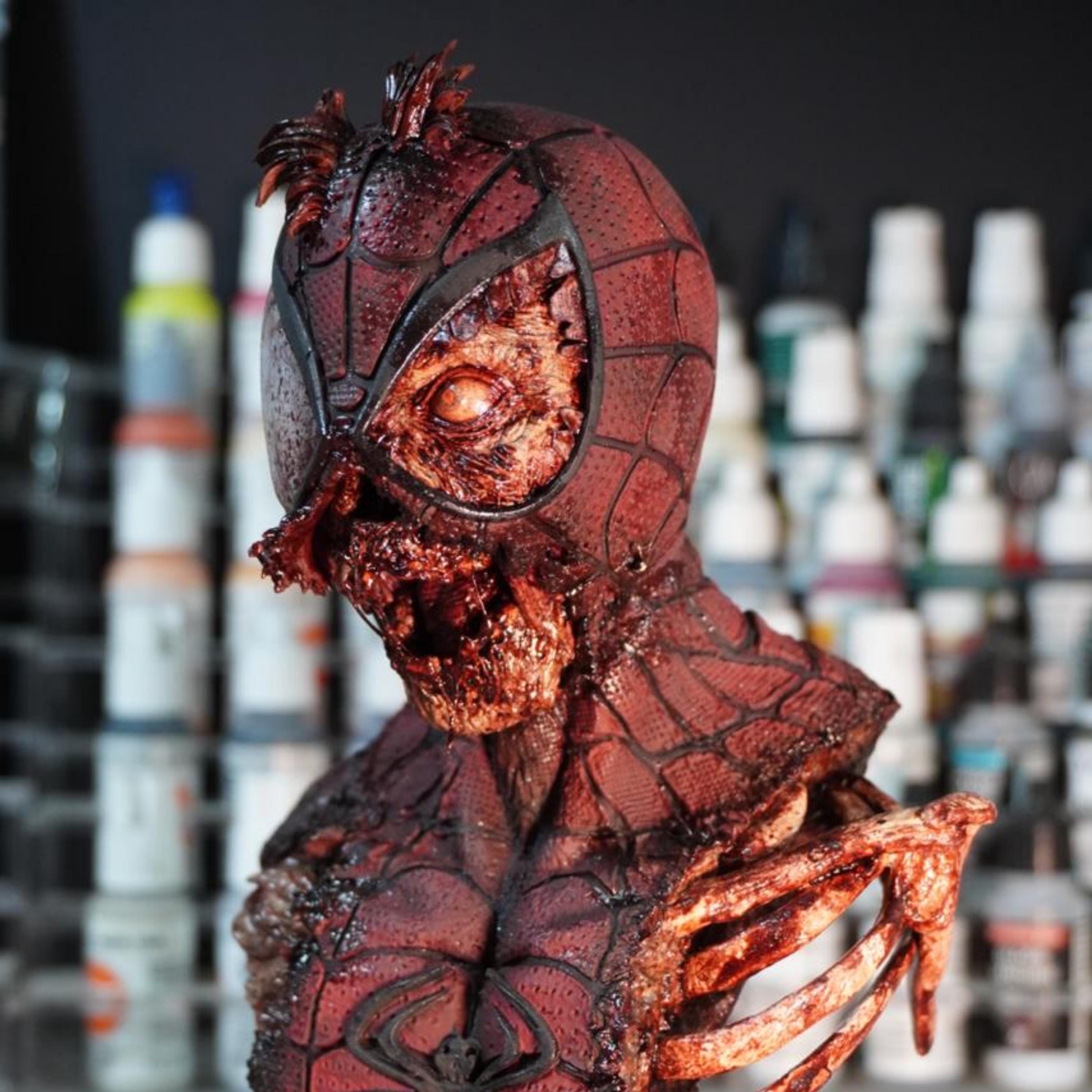 Zombie Spiderman From Marvel Zombies | Resin Custom Bust | 3D 