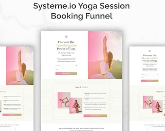 Systeme.io-sjabloon voor boeking van yogasessies | Aanmeldingstrechter voor online coaches