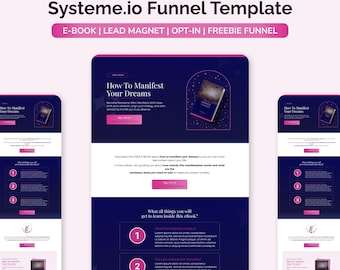 Systeme.io E-book Funnel Template For Online Coaches | Opt-in | Squeeze Page | Lead Magnet Funnel