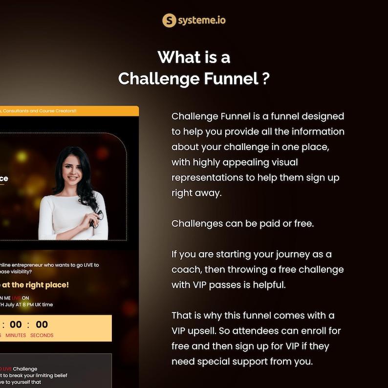 Systeme.io Challenge Funnel Template | Lead Magnet | Sales Funnel For Coaches (Sell VIP Pass) image 3