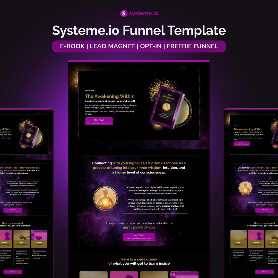 Systeme.io E-book Funnel Template | Lead Magnet | Opt-in Page | Squeeze ...