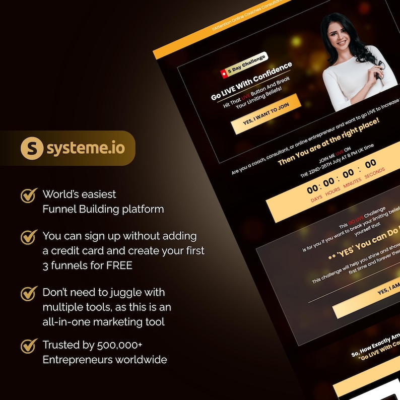 Systeme.io Challenge Funnel Template | Lead Magnet | Sales Funnel For Coaches (Sell VIP Pass) image 10